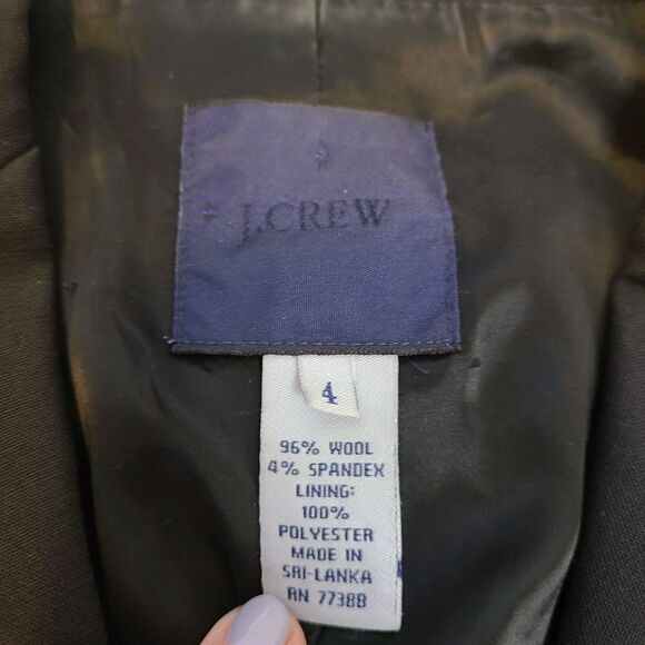 J. Crew Womens Wool Blazer Suit Notch Collar 3 Button Vented Lined Black Sz 4 - Picture 6 of 13